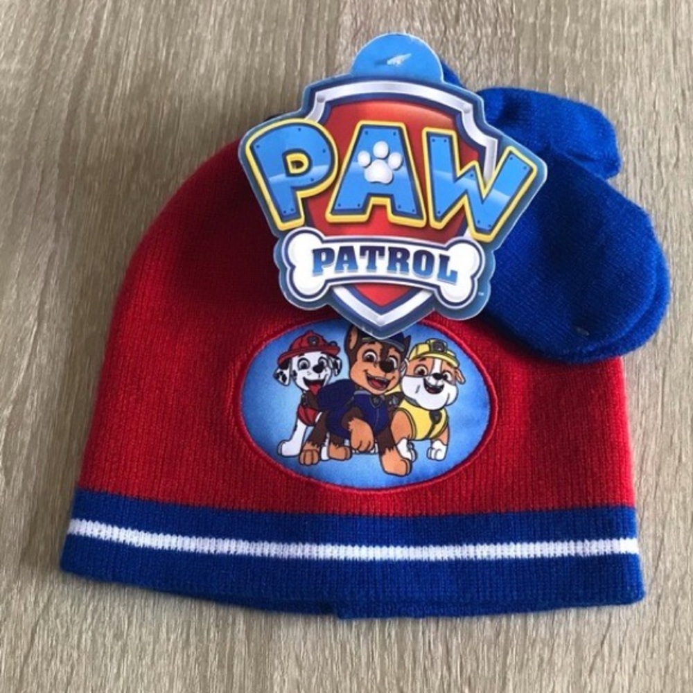 Paw Patrol Hat and Mittens Set NWT